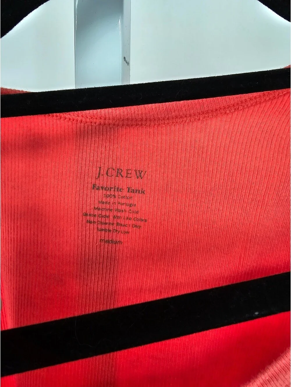 Y2K J Crew Womens Sz M Favorite Tank Top Coral Pink Ribbed Layering